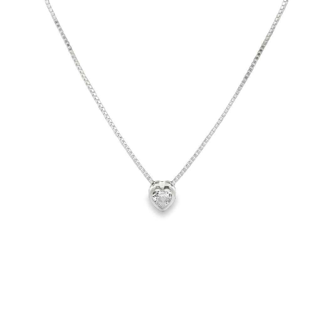 Stříbrný náhrdelník menší SRDÍČKO 42+3cm